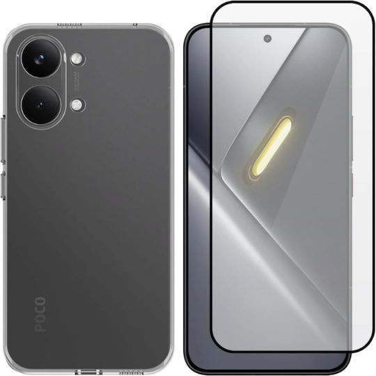 Vivid Set Back Cover Silicone / Tempered Glass Set with Tempered Glass Transparent (Poco X8 Pro Max)