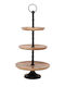 Liberta Wooden Tiered Appetizer Stand 3 Tiers Black Ø30xY60cm P30xM30xY60cm