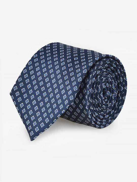 Berto Lucci Men's Tie with Printed Pattern in Blue Color
