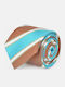 Berto Lucci Men's Tie with Printed Pattern in Turquoise Color
