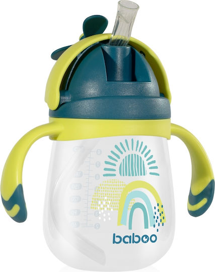 Baboo Pahar Pentru Copii Cu Mânere Și Pai Cup With Silicon Nipple Din Silicon 240ml