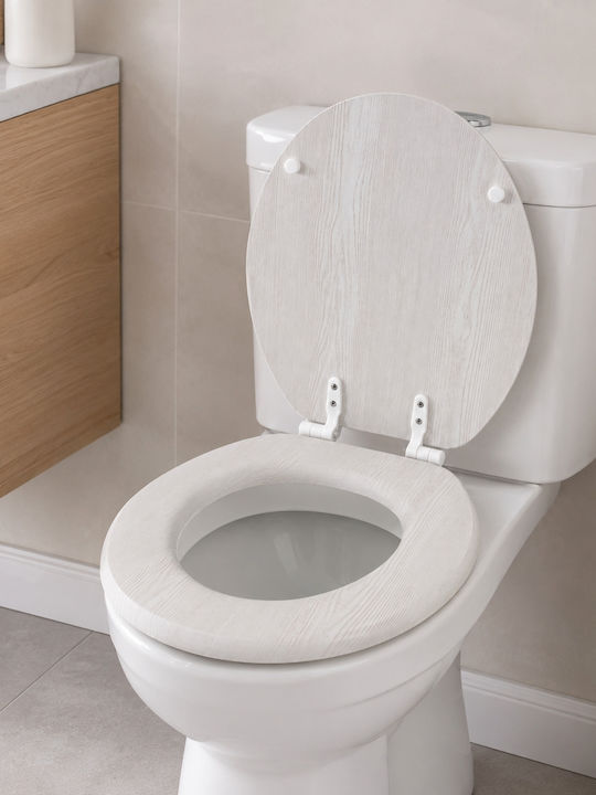 ForHome Καπάκι Λεκάνης Ξύλινο 37x43cm Λευκό
