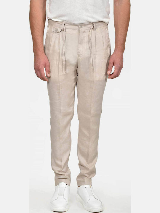 Berto Lucci Herrenhosen Regulär Passform Beige