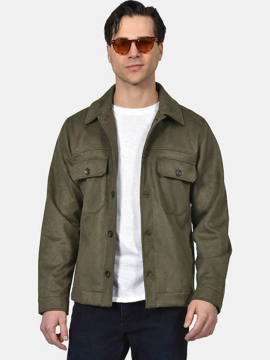 Berto Lucci Long Sleeve Overshirt in Regular Fi...