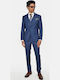 Men's Suit with Vest Slim Fit Blue