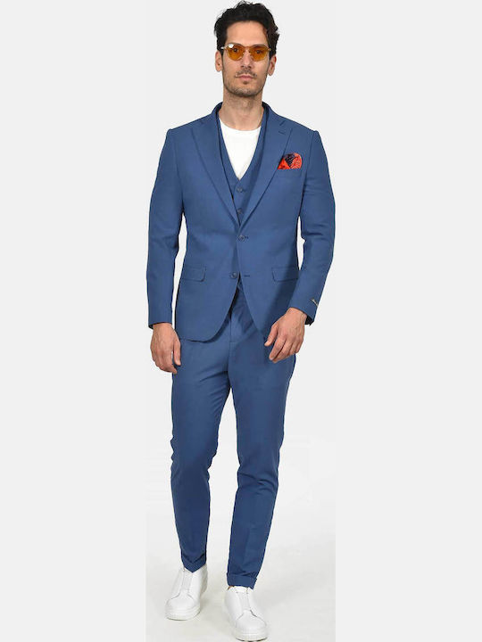 Berto Lucci Winter Men's Suit with Vest Slim Fi...