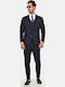 Winter Herrenanzug mit Weste mit Schlanker Passform Marineblau