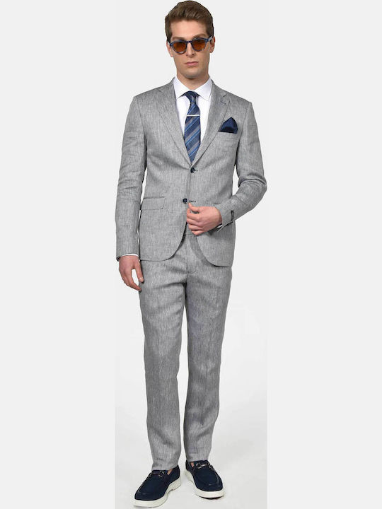 Summer Men's Suit with Regular Fit Blue