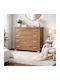 Bedroom Chest of Drawers Wooden Walnut 100x39x71cm