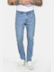 Herren Jeanshose Elastisches mit Schlank Anwendung Blau