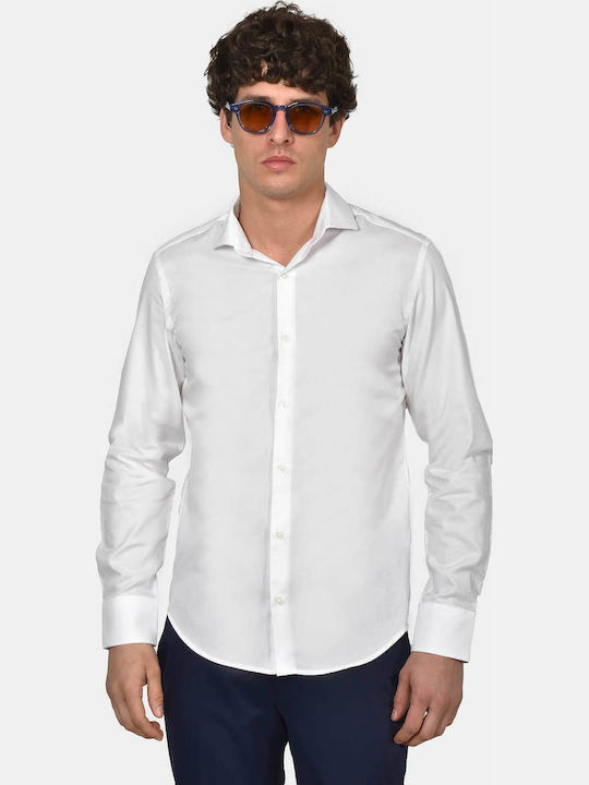 Long Sleeve Cotton Shirt in Regular Fit White