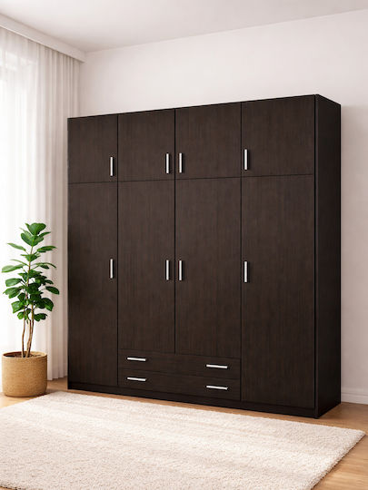 Τετράφυλλη Ντουλάπα Wenge 200x60x240cm