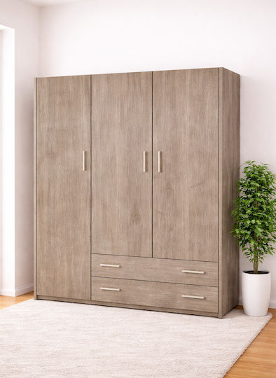 Тройна врата Гардероб 150x60x180cm Пепел Тройна врата Гардероб 150x60x180cm Пепел