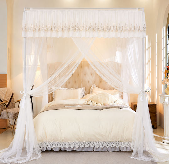 Large Bed Mosquito Net Lace 150x200cm White Galifas 792301 Galifas