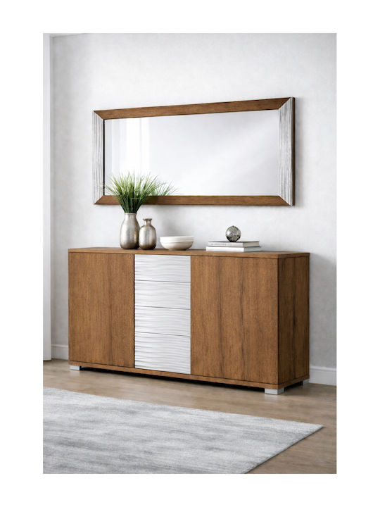 Bufet din Lemn cu Oglindă Nuc 150x45x88cm