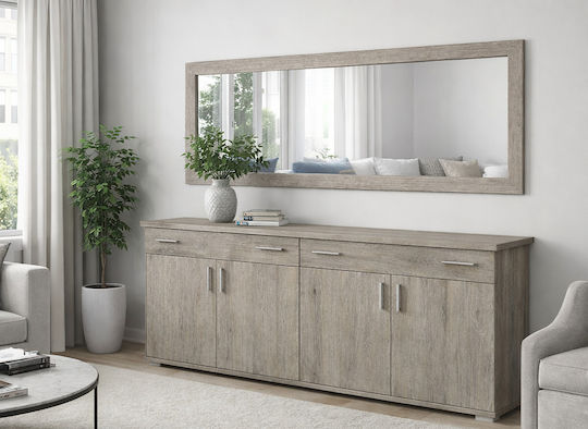 Sarris Μπουφές Aus Holz mit Spiegel Schattiert 180x50x80cm