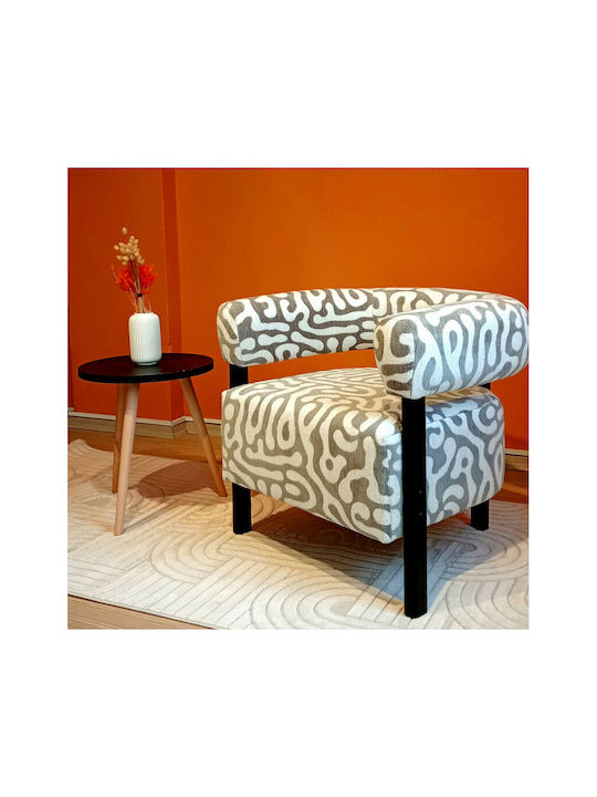 High Back Armchair Dark Walnut 68x60x60cm