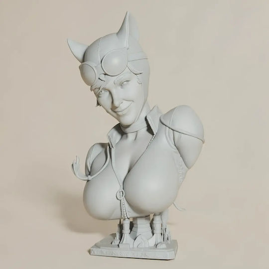 Άβαφη 3d Φιγούρα Catwoman Night Bust Digital Sculpture Βάψιμο Diy Δώρο Χρώματα 20 Cm 1:8