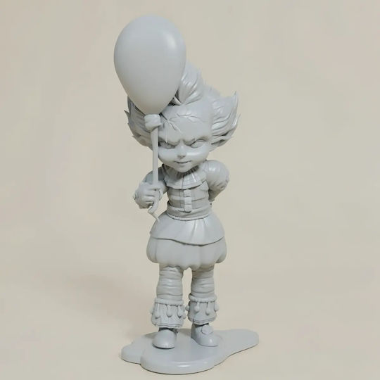 Άβαφη 3d Φιγούρα Pennywise It Chibi Βάψιμο Diy Δώρο Χρώματα 30 Cm 1:6