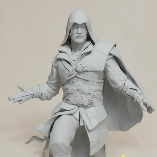 Unpainted 3D Figure Ezio Assassins Creed Flame Base 3D Painting DIY Gift Colors 15.2 Cm 1:12