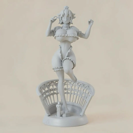 Unpainted 3D Figure Princess Boosette Thicc Version 3D Printing Model Super Mario Painting DIY Gift Colors 30 Cm 1:6