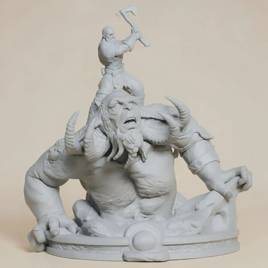 Unpainted 3D Figure Kratos Vs Troll Painting DIY Gift Colors 15.2 Cm 1:12