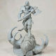 Sammlbare Figur 3d Kratos On Fire Troll Kopf Gott des Krieges Bemalt Diy Geschenk Farben 20 Cm 1:8