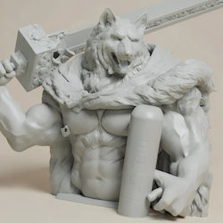 Άβαφη 3d Φιγούρα Blade Wolf Pen Holder Βάψιμο Diy Δώρο Χρώματα 30 Cm 1:6