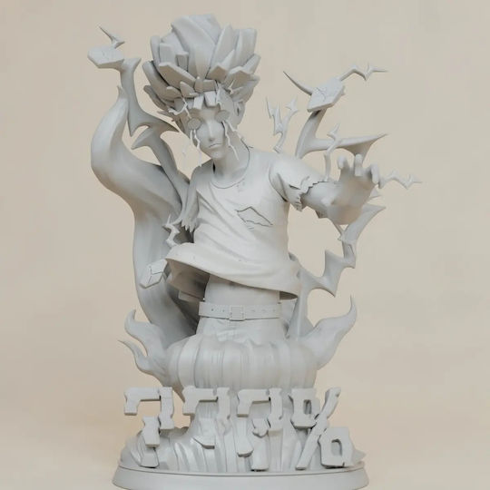 Unpainted 3D Figure Mob Psycho 100 Bust Painting DIY Gift Colors 20 Cm 1:8
