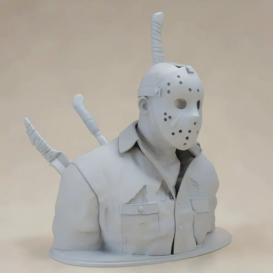 Unpainted 3D Figure Jason Halloween Bust Ready To Paint DIY Gift Colors 20 Cm 1:8