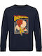 Bio-Baumwolle Unisex Sweatshirt One Punchman Saitama Vintage Poster Anime Manga Marineblau