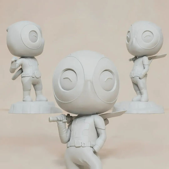 Figurină 3D Nevopsită Chibi Deadpool Sword Files Vopsire Diy Cadou Culori 15,2 Cm 1:12