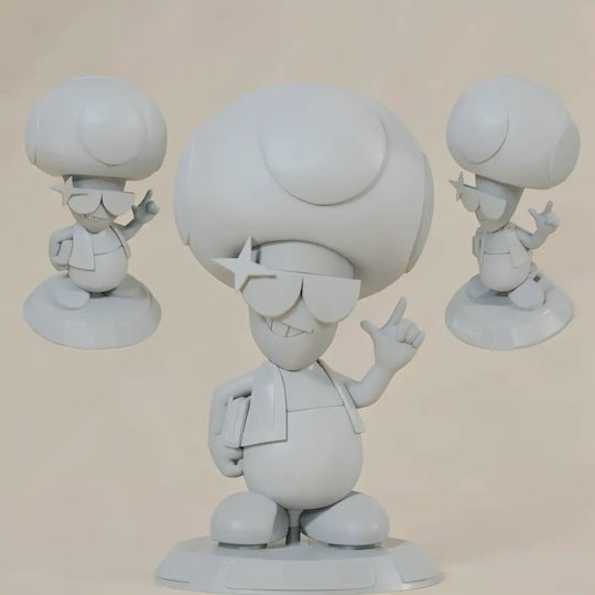 Unpainted 3D Figure Mushbert Super Mario Files Painting DIY Gift Colors 30 Cm 1:6