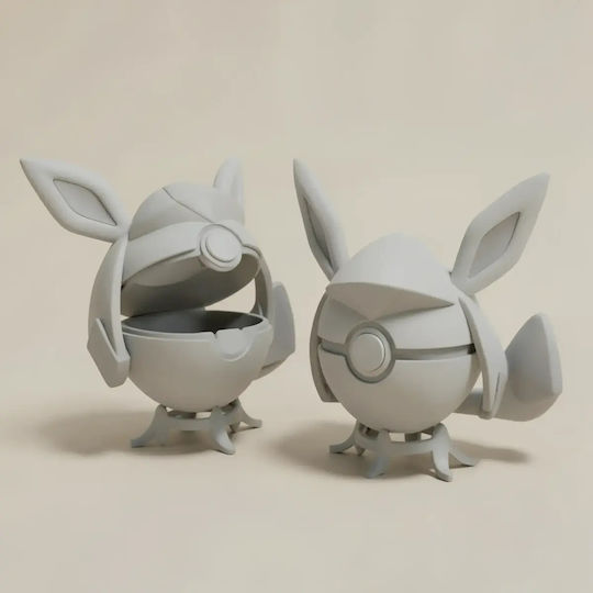 Unpainted 3D Figure Basic Pokemon Collection Glaceon Pokeball Painting Diy Gift Colors 20 Cm 1:8