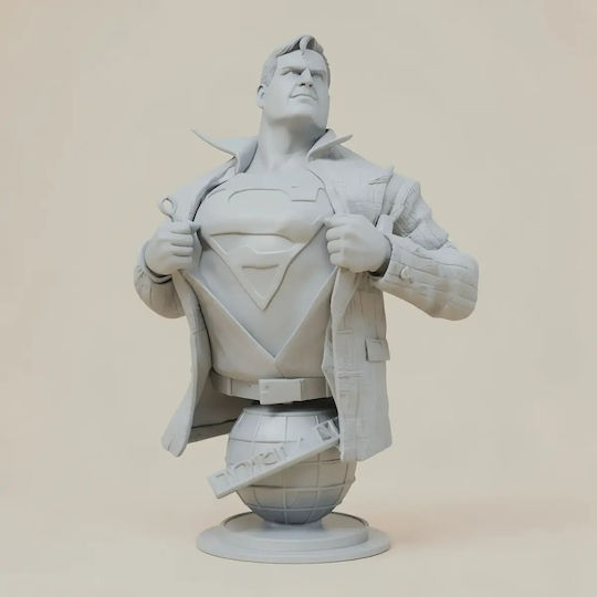 Unpainted 3D Figure Superman Bust From DC Painting DIY Gift Colors 20 Cm 1:8