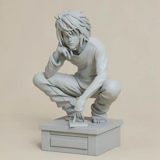 Unpainted 3D Figure L Death Note Sitting Sculptures 3D Printing Painting DIY Gift Colors 15.2 Cm 1:12