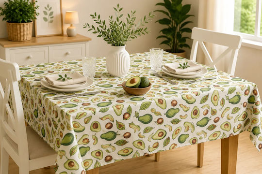 Fleckabweisendes Tischtuch Set Avocado 120x160cm