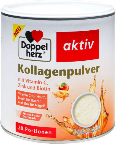 Doppelherz Supplement for Healthy Hair, Skin & Nails 150gr 20 Servings Peach Iced Tea