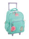 Back Me Up Pusheen The Cat School Trolley Bag For Elementary With Water Bottle Holder Turquoise