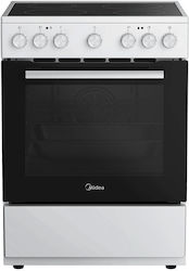 Midea Free-Standing Cooker With Ceramic Cooktops White MFO24D-ME4R10F(WH)