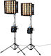 Nanlite Pavoslim 60b Led Panel 2-Light Kit QR Light Stands 01-006 2kit-s-ls