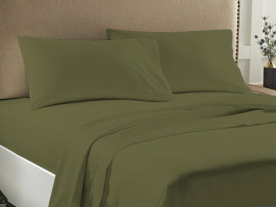 Economy Set Bed Sheets for Single Bed 160x263cm Khaki 3 Pieces