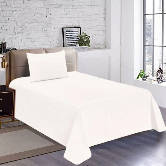 SpitiBazaar Σετ Σεντόνια Μονά 160x240εκ. Λευκό (3τμχ)