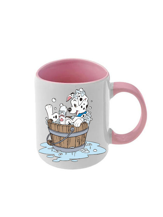 Κούπα Dalmatians Δαλματίας Ροζ Λαβή Εσωτερικό