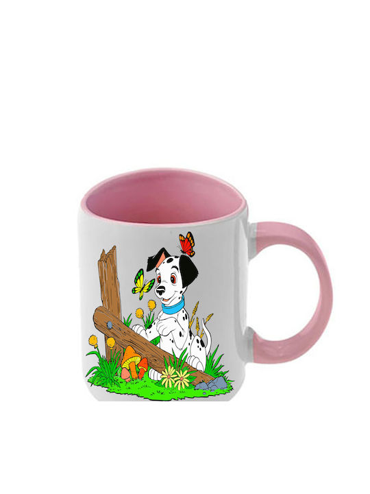 Κούπα Dalmatians Δαλματίας Ροζ Λαβή Εσωτερικό