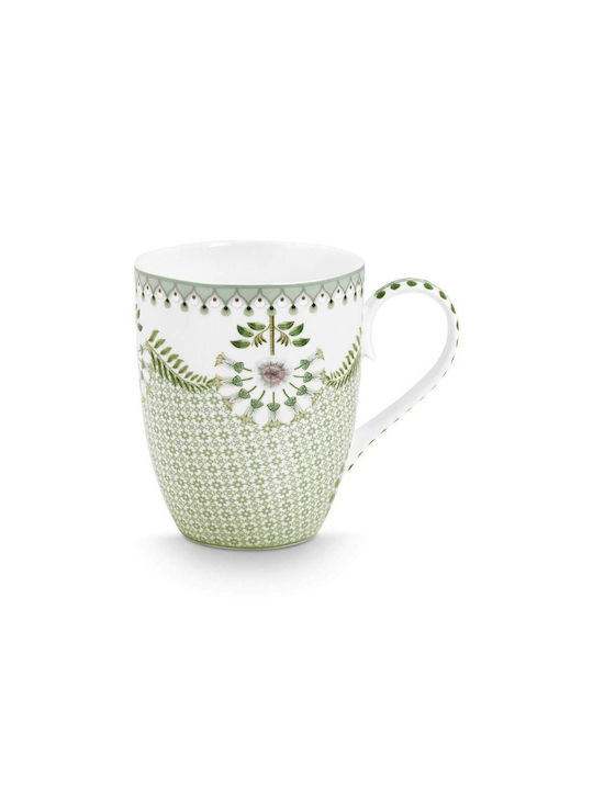 PiP Studio Lily&lotus Tiles Light Green Κούπα Κεραμική Πράσινη 350ml