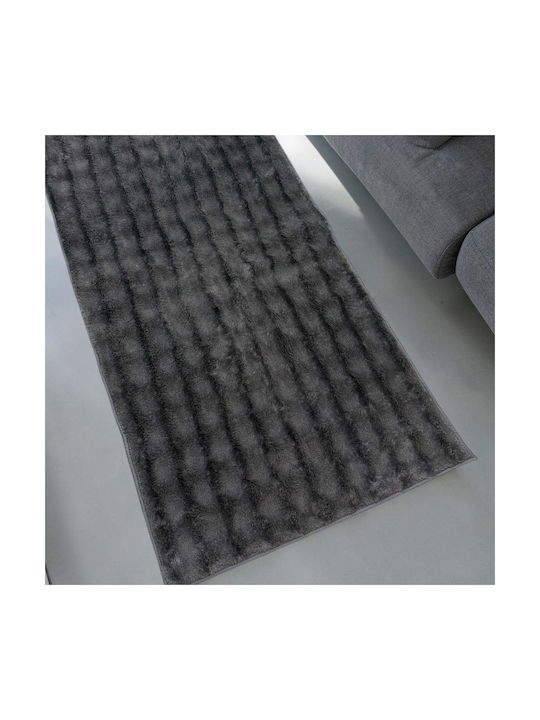 Linea Home Non-Slip Runner Furry Grey Rug 70x150cm