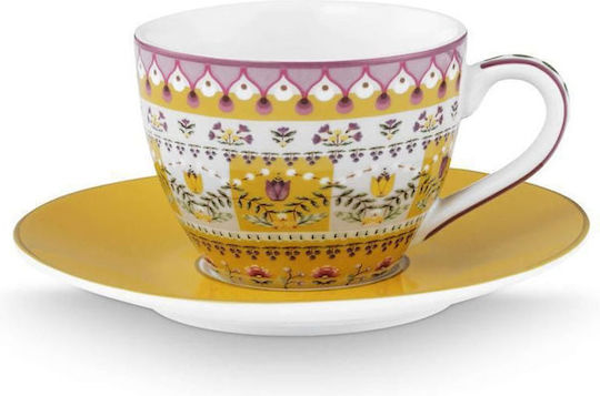 PiP Studio Lily&lotus Espresso Tasse aus Porzellan Gelb 120ml