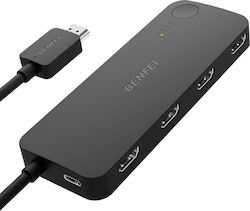 Benfei Switch Hdmi 4 Port 4k 60hz 2k 144hz Hdcp 2.3 Black