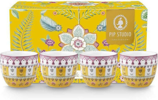 PiP Studio Eierbecher aus Porzellan Gelbe 4 Stück